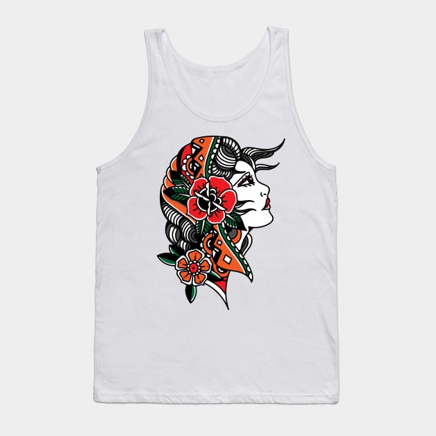 gypsy girl tattoo Tank Top by Mako Design 